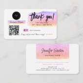 Thank You Social Mediaビジネスモダンバラ金ゴールド 名刺 (正面/裏面)