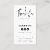 Thank You Social Media共有ロゴつるラベル コーリングカード (正面)