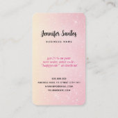 Thank You Social Media QR Code & Logo Pink Glitter 名刺 (裏面)