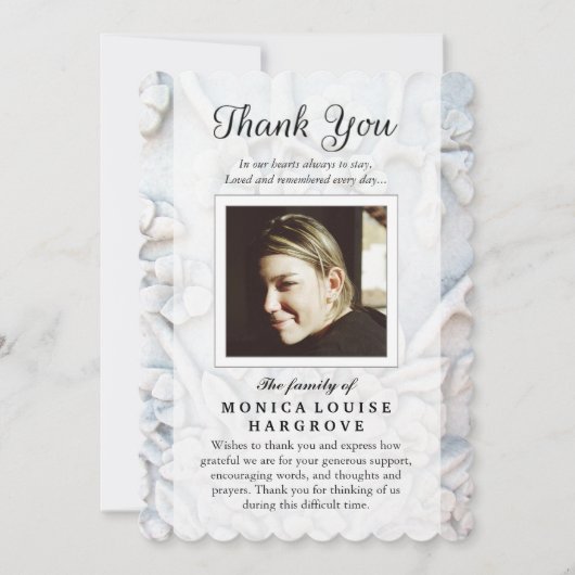 Thank You Soft White Photo Memorial – 詩 サンキューカード (正面)