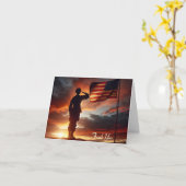 Thank You Soldier Saluting Flag  カード (黄色い花)