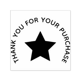 “Thank You” Star Accent Rubber Stamp セルフインキングスタンプ