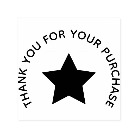 “Thank You” Star Accent Rubber Stamp セルフインキングスタンプ (デザイン)