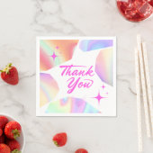 Thank You Star Pastel Gradient Party Paper Napkins スタンダードカクテルナプキン (インサイチュ)