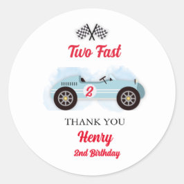 Thank you Sticker, Birthday Too Fast, Vintage Race ラウンドシール