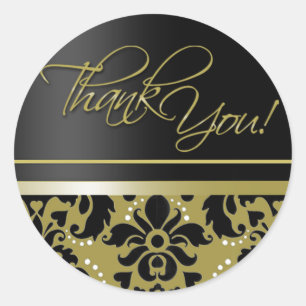 Thank You Sticker (Chaucer/black金ゴールド) ラウンドシール