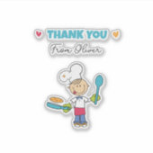 Thank You Sticker – Cute Chef Pancake Theme シール (正面)