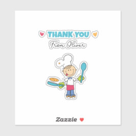 Thank You Sticker – Cute Chef Pancake Theme シール