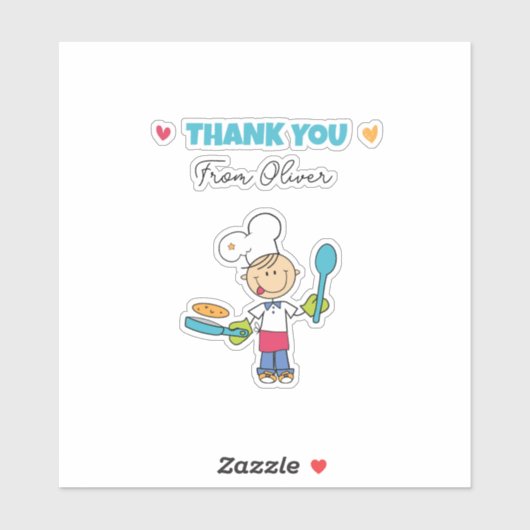 Thank You Sticker – Cute Chef Pancake Theme シール (シート)