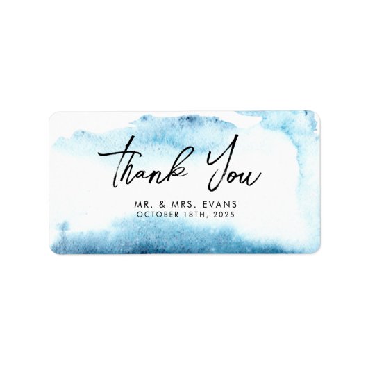 Thank You Sticker for a Modern Wedding. ラベル (正面)