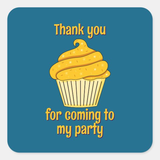 Thank you sticker for Party Bags スクエアシール (正面)