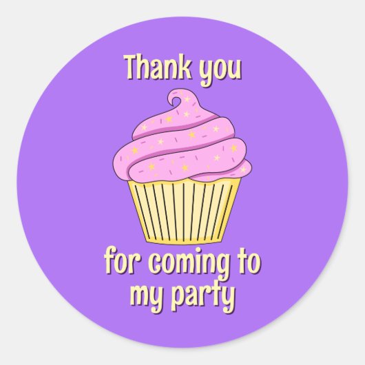 Thank you sticker for Party Bags ラウンドシール (正面)