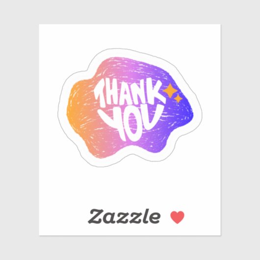  Thank You Sticker – Hand Lettering Gradient Style シール (シート)