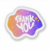  Thank You Sticker – Hand Lettering Gradient Style シール (正面)
