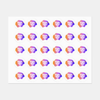 Thank You Sticker – Hand Lettering Gradient Style ラベル