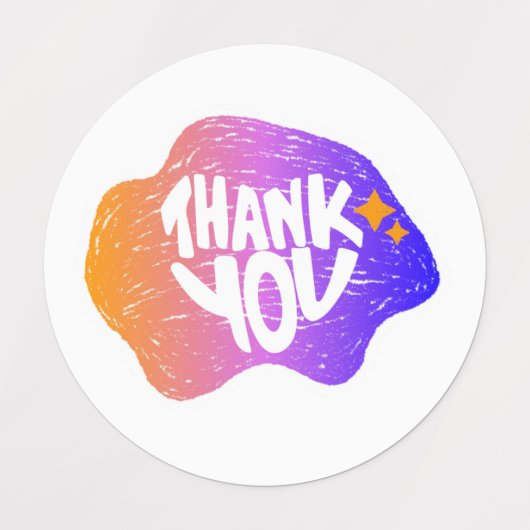 Thank You Sticker – Hand Lettering Gradient Style ラベル (デザイン2)