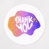 Thank You Sticker – Hand Lettering Gradient Style ラベル (デザイン1)