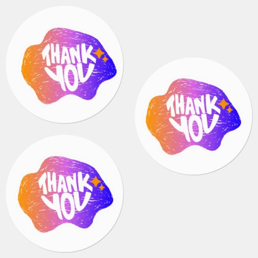 Thank You Sticker – Hand Lettering Gradient Style ラベル (グループ)