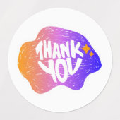 Thank You Sticker – Hand Lettering Gradient Style ラベル (デザイン2)