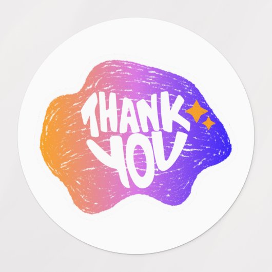 Thank You Sticker – Hand Lettering Gradient Style ラベル (デザイン2)