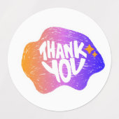 Thank You Sticker – Hand Lettering Gradient Style ラベル (デザイン1)