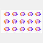 Thank You Sticker – Hand Lettering Gradient Style ラベル (シート)