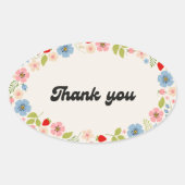 Thank You Sticker – Minimal Elegant Typography Des 楕円形シール (正面)