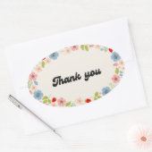 Thank You Sticker – Minimal Elegant Typography Des 楕円形シール (封筒)