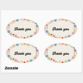 Thank You Sticker – Minimal Elegant Typography Des 楕円形シール (シート)