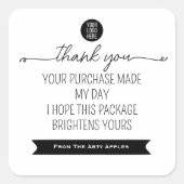 Thank You Sticker – Small Business Branding スクエアシール (正面)