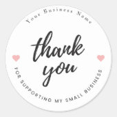 Thank you Sticker with Business Name ラウンドシール (正面)