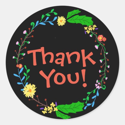 Thank You Stickers - ファンキーフローラ ラウンドシール (正面)