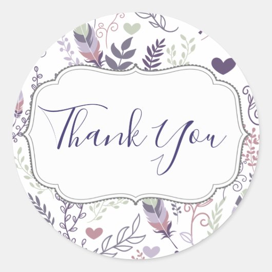 Thank You Stickers - 結婚s / 誕生日 ラウンドシール (正面)