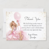  thank you sweet 16 pink dress birthday budget ノートカード (正面)