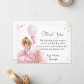  thank you sweet 16 pink dress birthday budget ノートカード (正面/裏面インサイチュ)