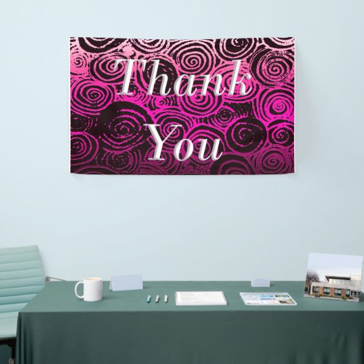 Thank You Swirlsピンク 横断幕 (トレードショー)