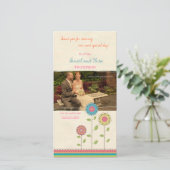 Thank You Tall Rainbow Flowers 結婚's Photo Card サンキューカード (スタンド正面)