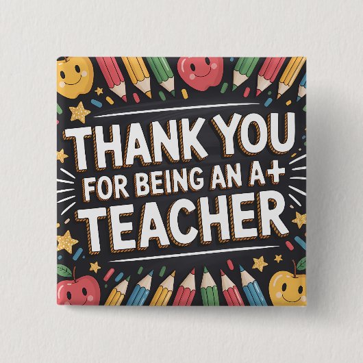 Thank you Teacher Appreciation card 缶バッジ (正面)