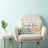 Thank You Teacher Colorful Watercolor Personalized ランバークッション (椅子)