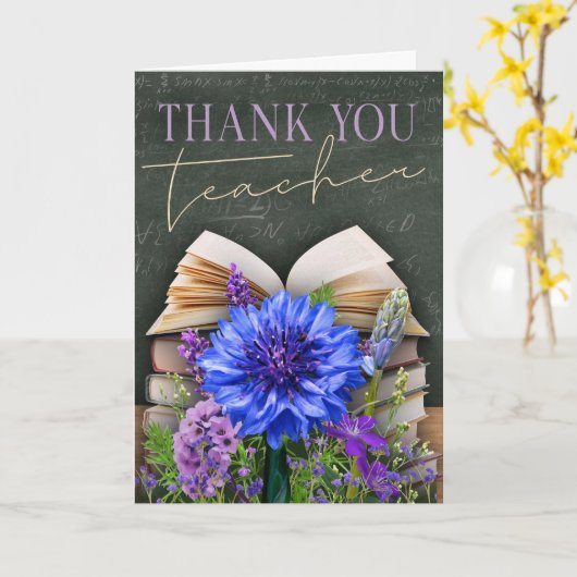 Thank You Teacher Floral Card カード (黄色い花)