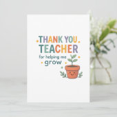 Thank You Teacher Grow Appreciation カード (スタンド正面)