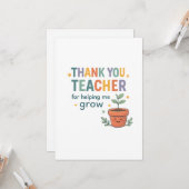 Thank You Teacher Grow Appreciation カード (正面/裏面インサイチュ)