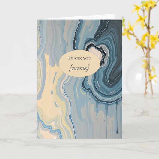 Thank You Teacher Personalized Marble  カード (黄色い花)