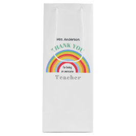Thank You Teacher Rainbow Personalized スモールペーパーバッグ