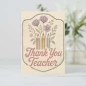 Thank You Teacher Vintage サンキューカード (スタンド正面)