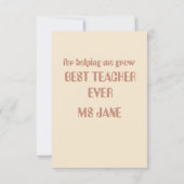 Thank You Teacher Vintage サンキューカード (裏面)