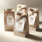 Thank You Teddy Bear Pink Blue Gender Reveal ギフトタグ