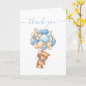 Thank you Teddy Velful Balloons Card カード (黄色い花)