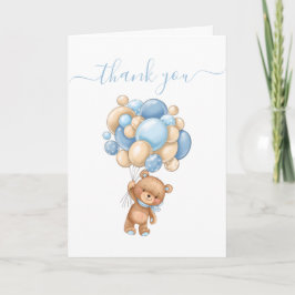 Thank you Teddy Velful Balloons Card カード