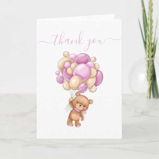 Thank you Teddy Velful Balloons Card カード (正面)
